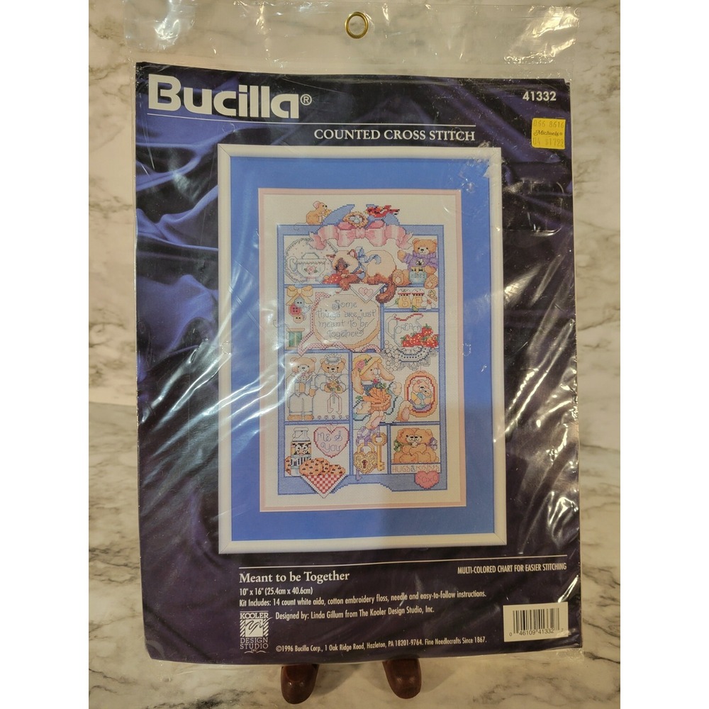 VTG Bucilla Counted Cross Stitch Kit 41332 Meant to Be Together 1996 (10X14)